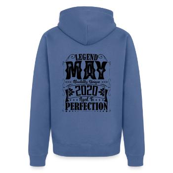 May 2020. Birthday May 2020. Gift May 2020. - Unisex Premium Organic Zip Hoodie - stone blue - Back - Nico (187cm)