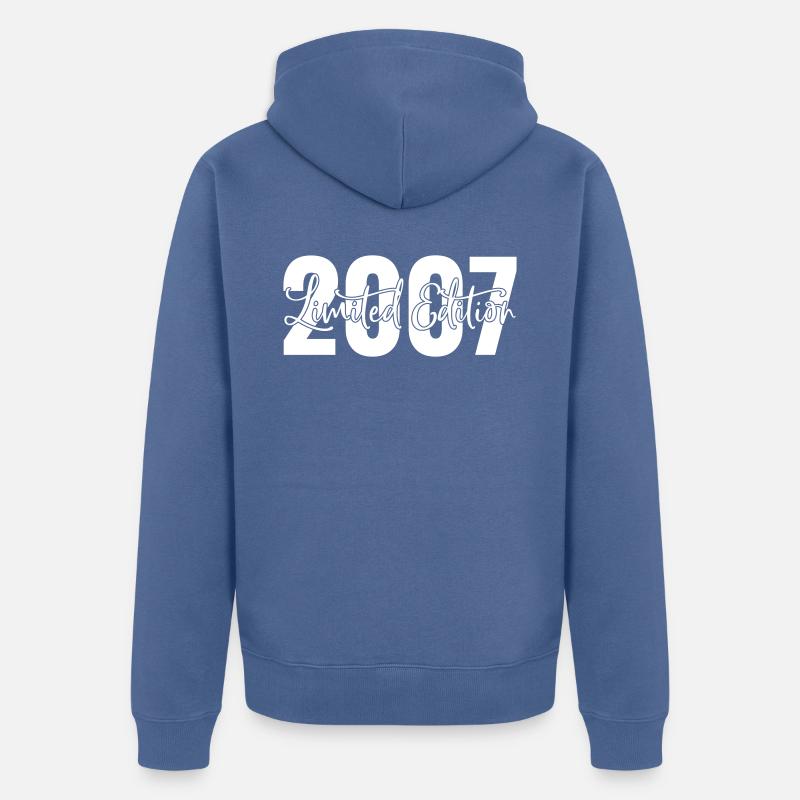 Edition limitée 2007 - Veste à capuche bio Premium Unisexe - bleu pigeon