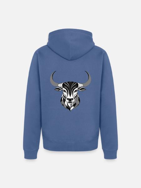 Taurus - Zodiac Sign Motive - Unisex Premium Bio Zip Hoodie - Taubenblau