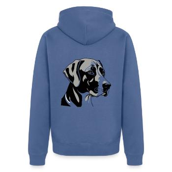 Labrador Retriever Kopf - Pet Dog Sticker - Unisex Premium Bio Zip Hoodie - Taubenblau - Hinten - Nico (187cm)