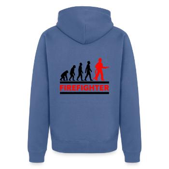 Évolution Pompier Héros Cadeau Cool - Veste à capuche bio Premium Unisexe - bleu pigeon - Dos - Nico (187cm)