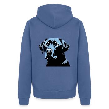 Labrador Retriever Kopf - Pet Dog Sticker - Unisex Premium Bio Zip Hoodie - Taubenblau - Hinten - Nico (187cm)