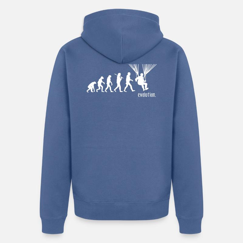 l'évolution de parapente - Veste à capuche bio Premium Unisexe - bleu pigeon
