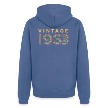 millésime 1963 - Veste à capuche bio Premium Unisexe - bleu pigeon - Dos - Nico (187cm)