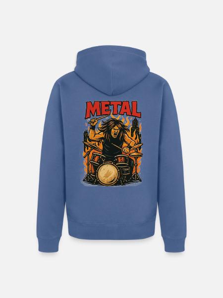 Metal Beater - Unisex Premium Bio Zip Hoodie - Taubenblau