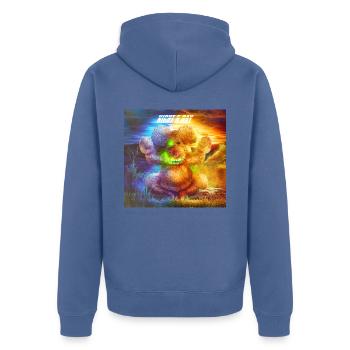Liebe Kuscheltier - Unisex Premium Bio Zip Hoodie - Taubenblau - Hinten - Nico (187cm)