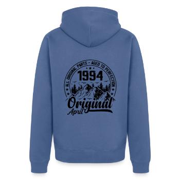 1994 avril Original : 30 Ans cadeau Anniversaire - Veste à capuche bio Premium Unisexe - bleu pigeon - Dos - Nico (187cm)