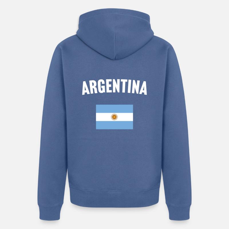 Drapeau de l’Argentine - Veste à capuche bio Premium Unisexe - bleu pigeon