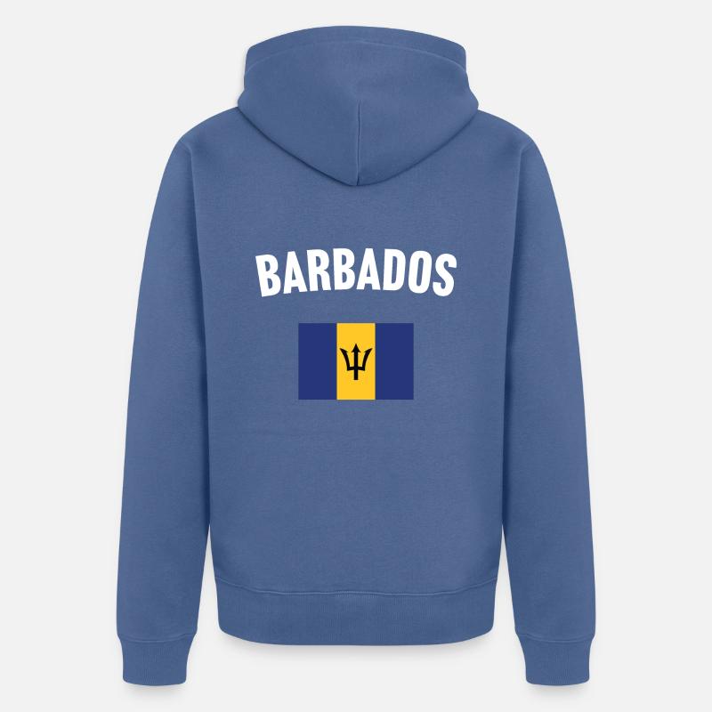 Drapeau de la Barbade - Veste à capuche bio Premium Unisexe - bleu pigeon
