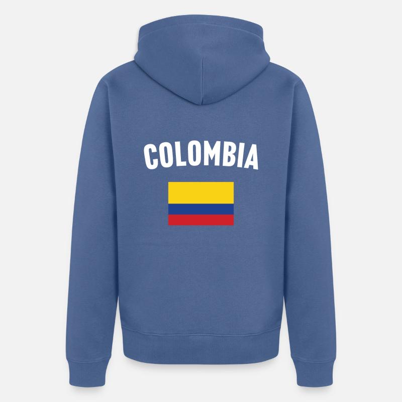 Drapeau de la Colombie - Veste à capuche bio Premium Unisexe - bleu pigeon