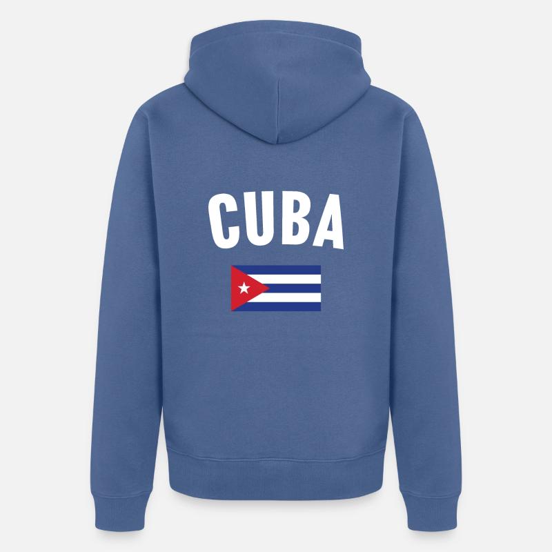Drapeau de Cuba - Veste à capuche bio Premium Unisexe - bleu pigeon