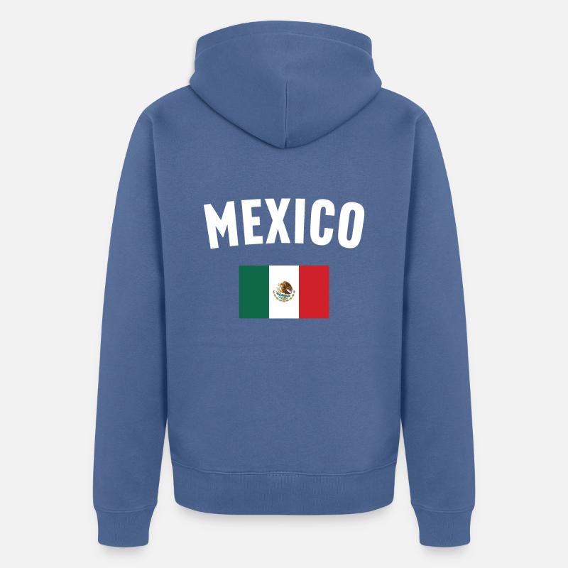 Drapeau du Mexique - Veste à capuche bio Premium Unisexe - bleu pigeon