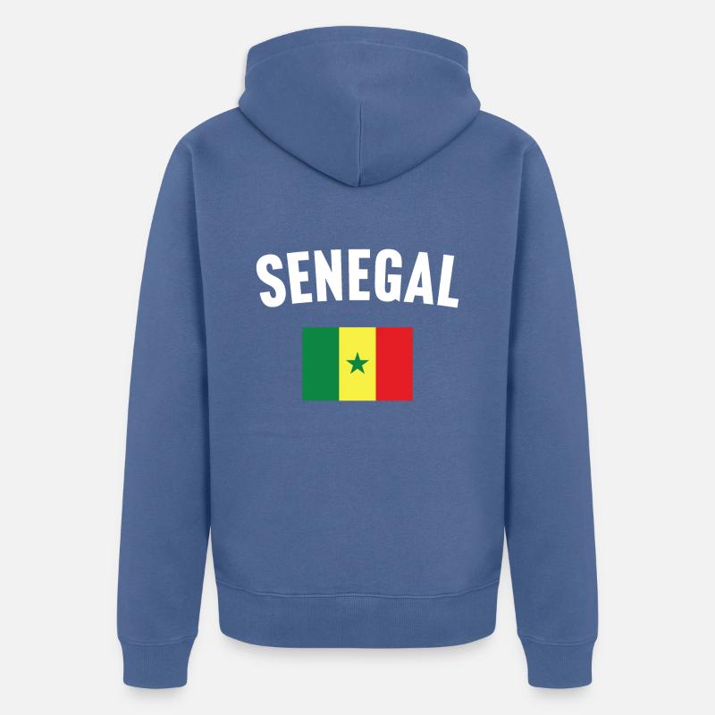 Drapeau du Sénégal - Veste à capuche bio Premium Unisexe - bleu pigeon