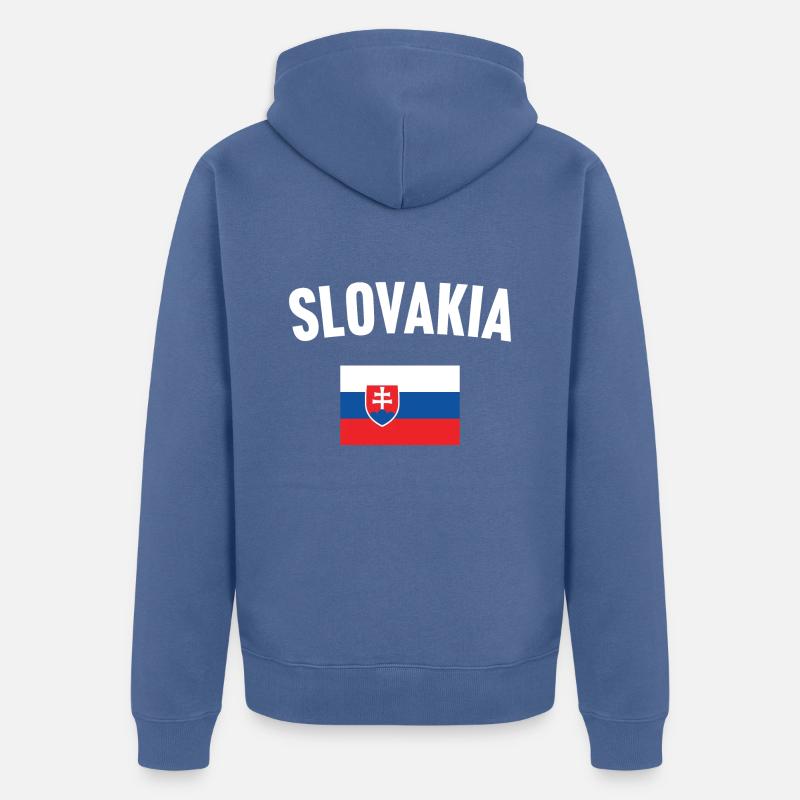 Drapeau de la Slovaquie - Veste à capuche bio Premium Unisexe - bleu pigeon