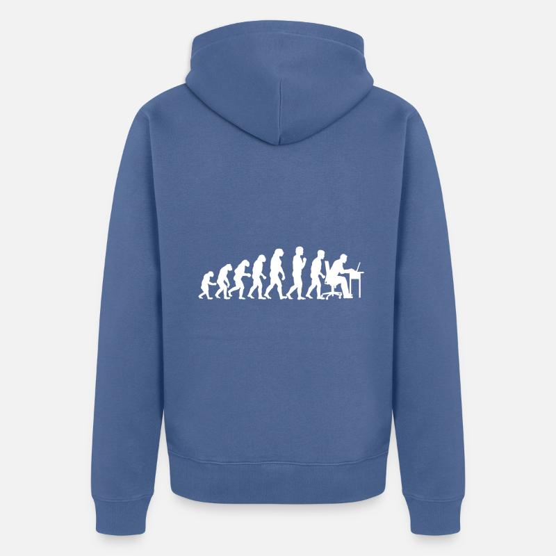 Evolution Computertechniker Nerd Programmierung - Unisex Premium Bio Zip Hoodie - Taubenblau