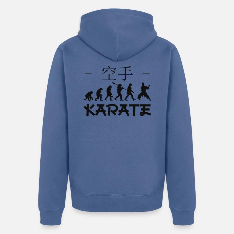 Karate-Evolution. Kampfsport. Geschenkidee.Japan - Unisex Premium Bio Zip Hoodie - Taubenblau