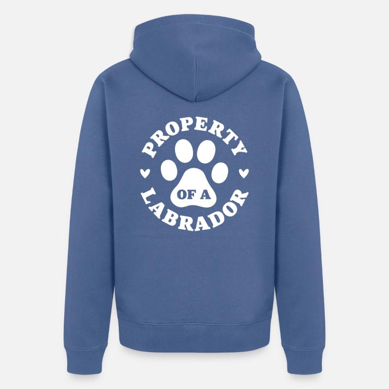 Propriété d’un Labrador - Veste à capuche bio Premium Unisexe - bleu pigeon
