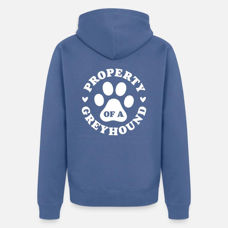Propriété d’un lévrier - Veste à capuche bio Premium Unisexe - bleu pigeon