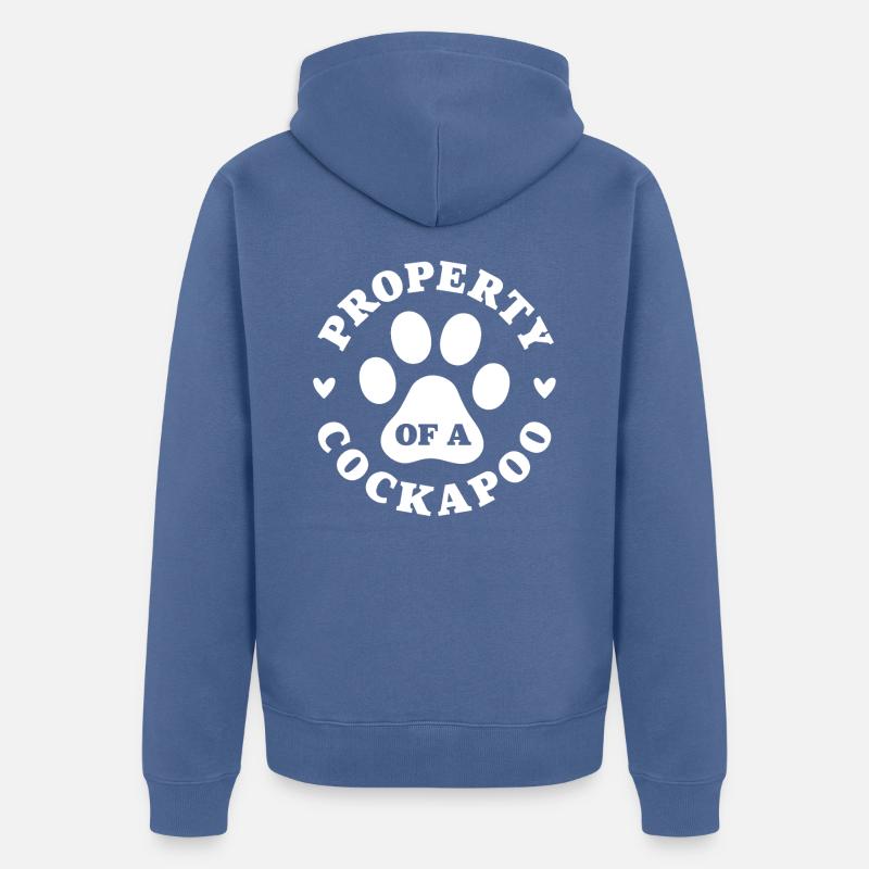 Eigentum eines Cockapoo - Unisex Premium Bio Zip Hoodie - Taubenblau