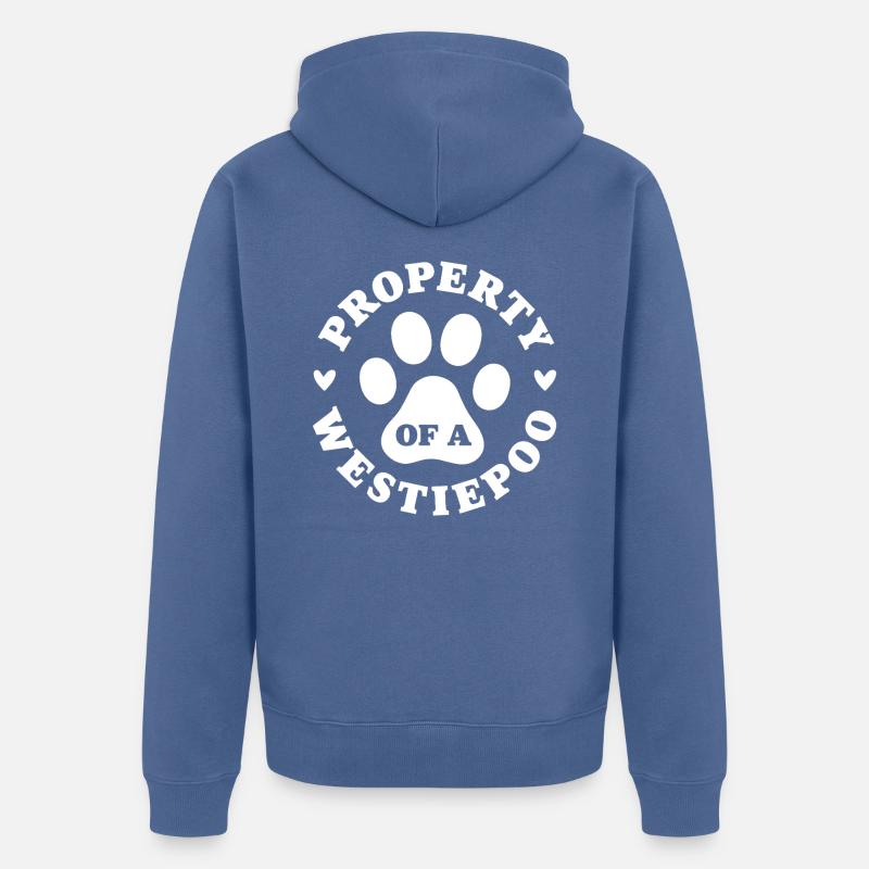 Eigentum eines Westiepoo - Unisex Premium Bio Zip Hoodie - Taubenblau