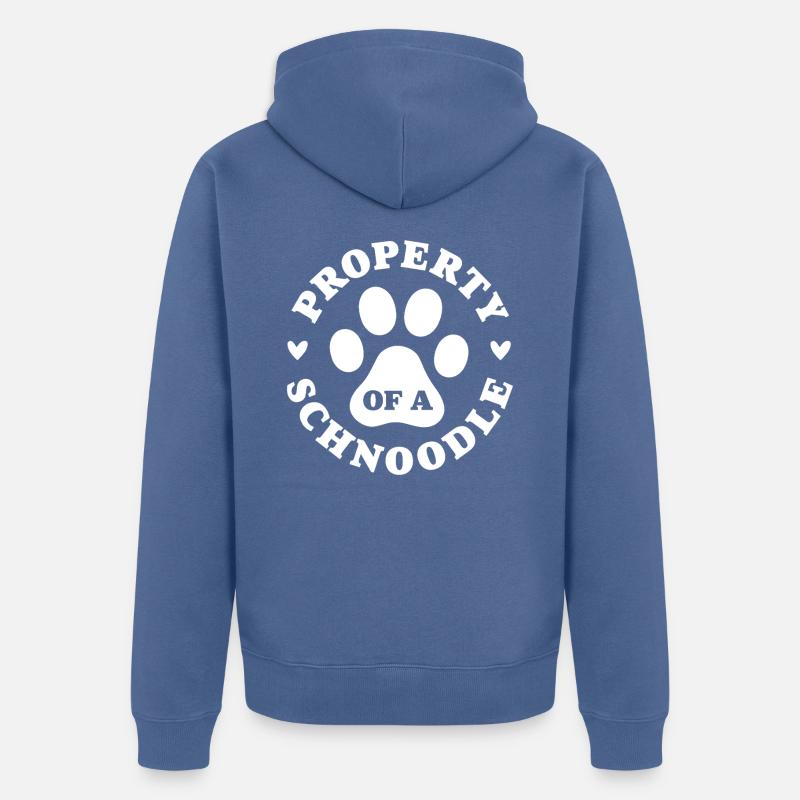 Eigentum eines Schnoodles - Unisex Premium Bio Zip Hoodie - Taubenblau