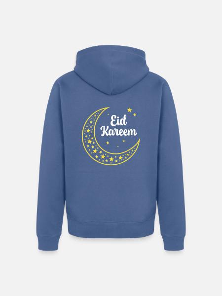 Eid Kareem - Unisex Premium Organic Zip Hoodie - stone blue