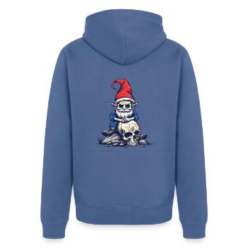 Nain de jardin zombie - Veste à capuche bio Premium Unisexe - bleu pigeon - Dos - Nico (187cm)