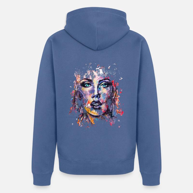 BELLE DE BEAUBOURG I - Unisex Premium Bio Zip Hoodie - Taubenblau
