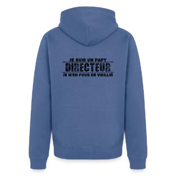 je suis un papy directeur cadeau - Veste à capuche bio Premium Unisexe - bleu pigeon - Dos - Nico (187cm)