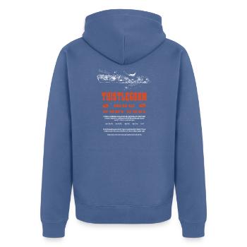 Wreck Red Sea Thistlegorm Diving Gift - Unisex Premium Organic Zip Hoodie - stone blue - Back - Nico (187cm)