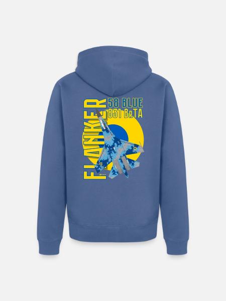 FLANKER UKRAINE - AS2010 - Unisex Premium Organic Zip Hoodie - stone blue