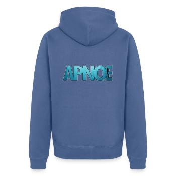 Apnoe Freediving Geschenk - Unisex Premium Bio Zip Hoodie - Taubenblau - Hinten - Nico (187cm)