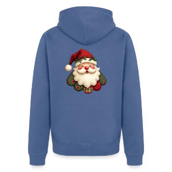 Cuddly Santa Claus - Unisex Premium Organic Zip Hoodie - stone blue - Back - Nico (187cm)