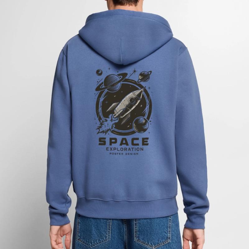 Aventure d’exploration spatiale Veste à capuche bio Premium Unisexe