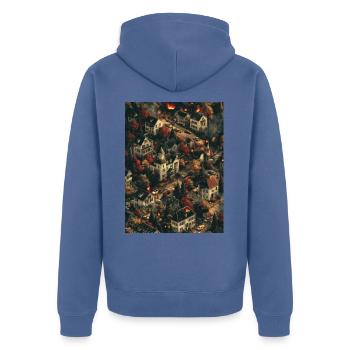 Zombie Apocalypse - First Epicentre - Unisex Premium Organic Zip Hoodie - stone blue - Back - Nico (187cm)