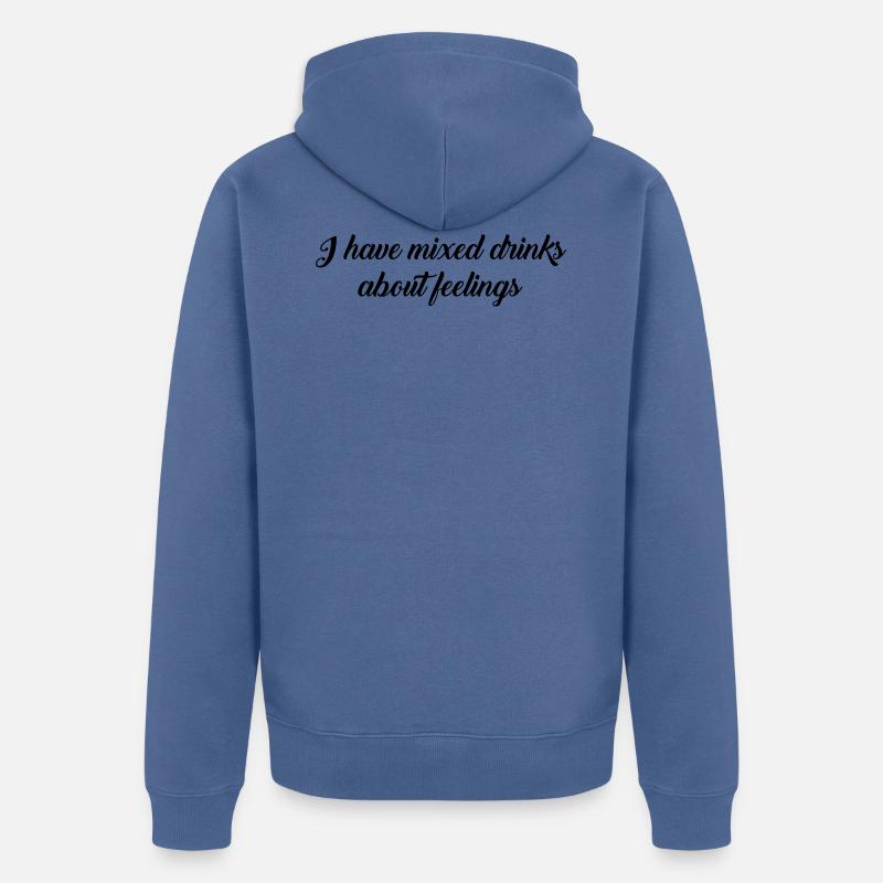 boissons mixtes Texte - Veste à capuche bio Premium Unisexe - bleu pigeon