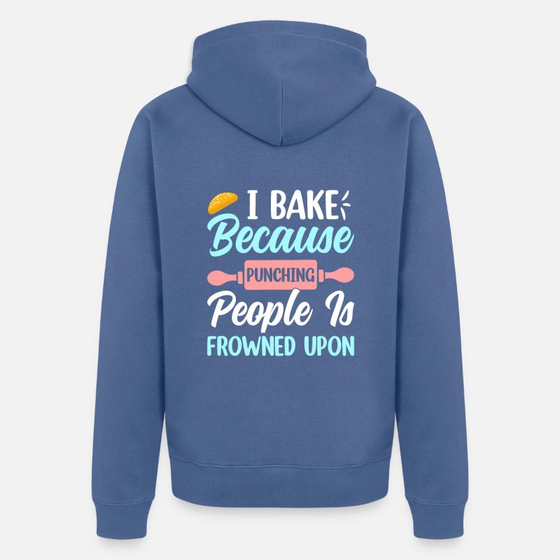 Cookie-Bäcker-Genuss Hobbybäcker - Unisex Premium Bio Zip Hoodie - Taubenblau