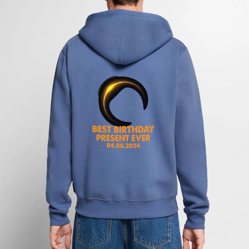 Solar Eclipse - Explore the Darkness Unisex Premium Organic Zip Hoodie