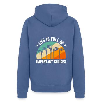 Golf Golf Clubs de golf Golfeur - Veste à capuche bio Premium Unisexe - bleu pigeon - Dos - Nico (187cm)