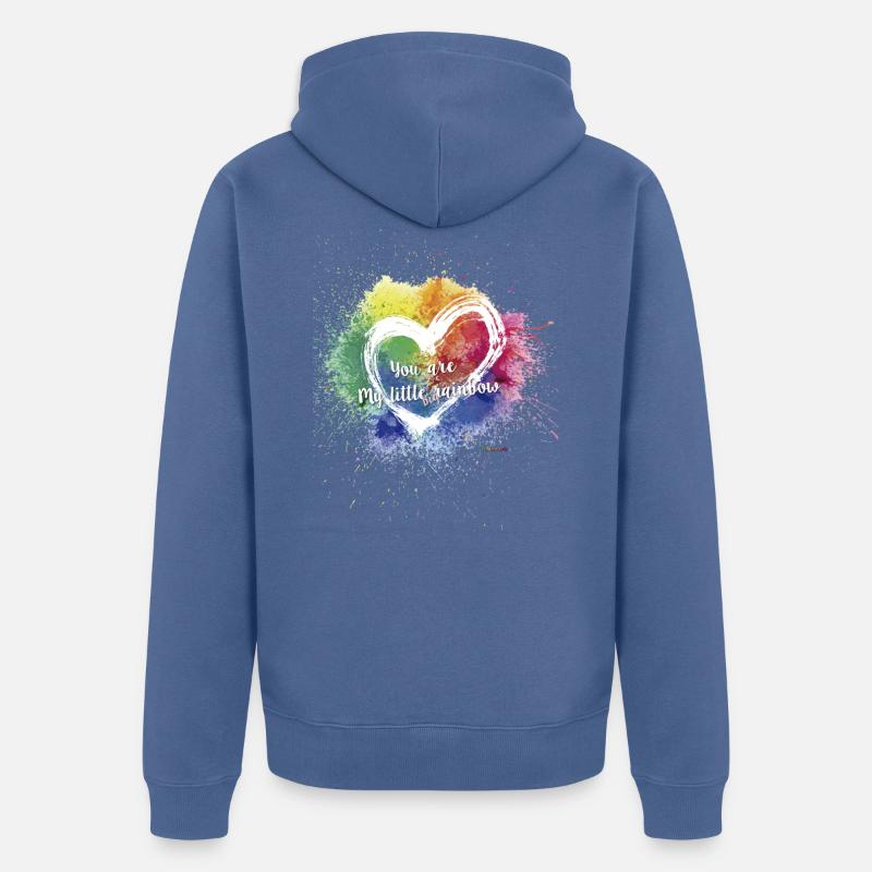 Little Big Rainbow - Veste à capuche bio Premium Unisexe - bleu pigeon