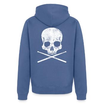 Schlagzeug Drumsticks Schlagzeuger - Unisex Premium Bio Zip Hoodie - Taubenblau - Hinten - Nico (187cm)