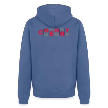 cherry | kirschen automat bandit casino slot - Unisex Premium Bio Zip Hoodie - Taubenblau - Hinten - Nico (187cm)