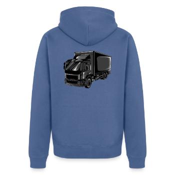 Truck Driver Professional Driver Trucker Gift 0449 - Unisex Premium Organic Zip Hoodie - stone blue - Back - Nico (187cm)
