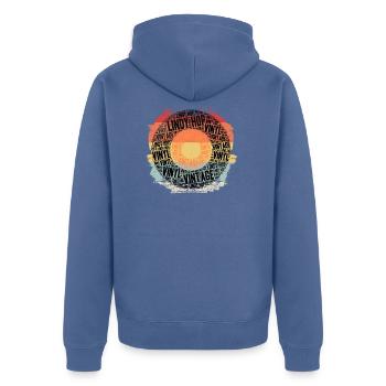 Lindy Hop Vintage - Unisex Premium Bio Zip Hoodie - Taubenblau - Hinten - Nico (187cm)