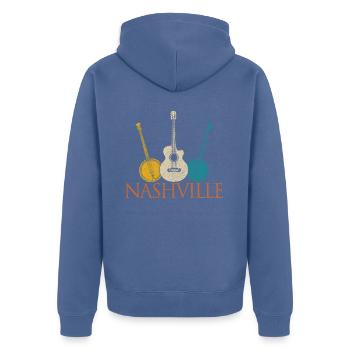Nashville Tennessee Musique country - Veste à capuche bio Premium Unisexe - bleu pigeon - Dos - Nico (187cm)