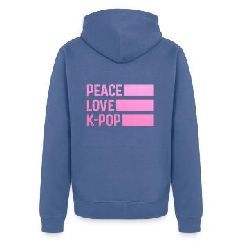 K-Pop-Fan Geschenk Koreanische Popmusik - Unisex Premium Bio Zip Hoodie - Taubenblau - Hinten - Nico (187cm)