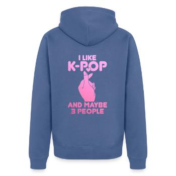 K-Pop-Fan Geschenk Koreanische Popmusik - Unisex Premium Bio Zip Hoodie - Taubenblau - Hinten - Nico (187cm)