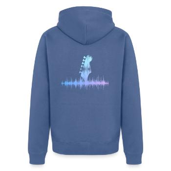 Gitarre Vintage Gitarrist Geschenk - Unisex Premium Bio Zip Hoodie - Taubenblau - Hinten - Nico (187cm)