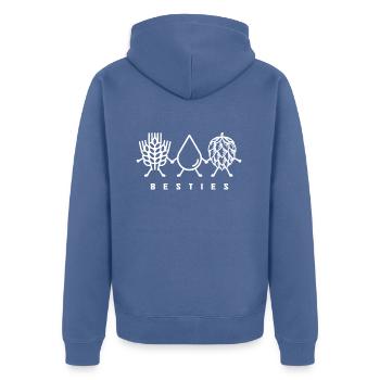 Bière artisanale maître brasseur houblon cadeau - Veste à capuche bio Premium Unisexe - bleu pigeon - Dos - Nico (187cm)