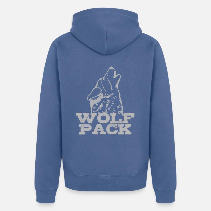 Cadeau de Wolf Pack - Veste à capuche bio Premium Unisexe - bleu pigeon